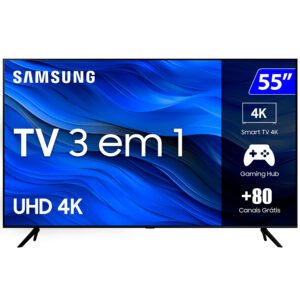 Smart Tv Samsung 55" 4K Wi-Fi Tizen Crystal Comando De Voz 55Cu7700gxzd