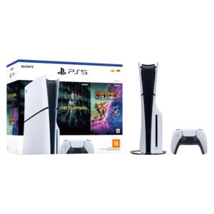 Console Playstation 5 Slim Disc + 2 Jogos 1Tb 1 Controle - Branco/Preto - Bivolt