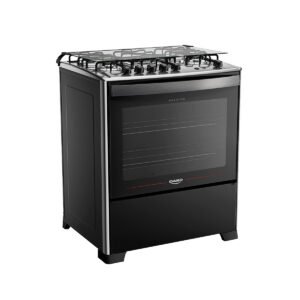 Fogão Dako Magister 5 Bocas Automático Mesa De Inox Tripla Chama Forno 100L - Preto - Bivolt