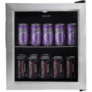 Frigobar Suggar 46L 1 Porta Em Vidro Fb46 - Inox - 220 Volts