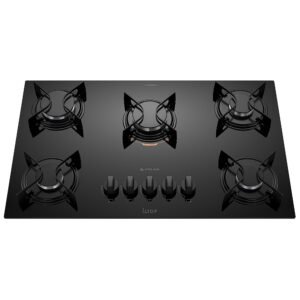 Cooktop Atlas Utop 5 Bocas Superautomático Mesa De Vidro Mega Chama - Preto - Bivolt